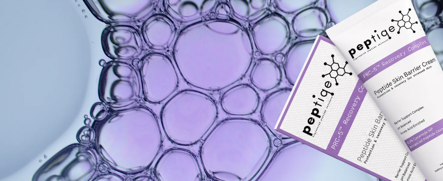 Lavender-toned PRC-5 formulation texture and bubbles