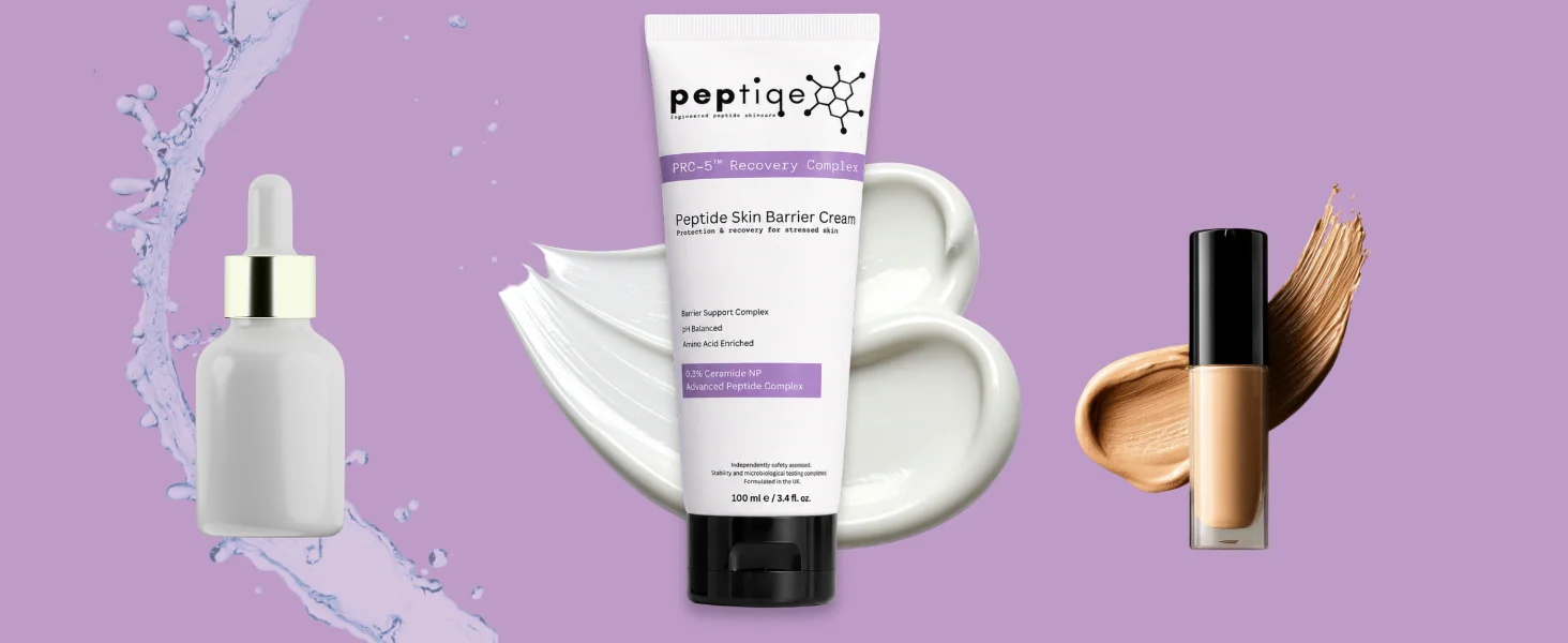 A close-up of Peptiqe skincare formulation and texture